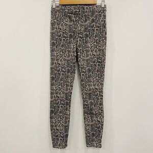 SPANX S Jeanish Ankle Pull On Slim Leggings Snakeskin Print Black Taupe City